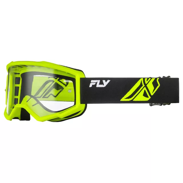 Dětské motokrosové brýle Fly Racing Focus Youth - šedá/černá, čiré plexi - černá/hi-vis, čiré plexi