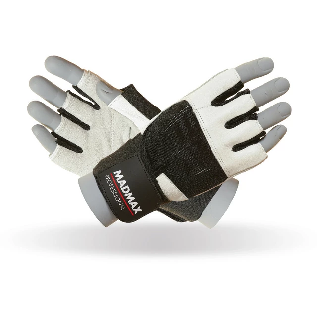 Fitness rukavice MadMax Professional 2021 - bielo-čierna - bielo-čierna