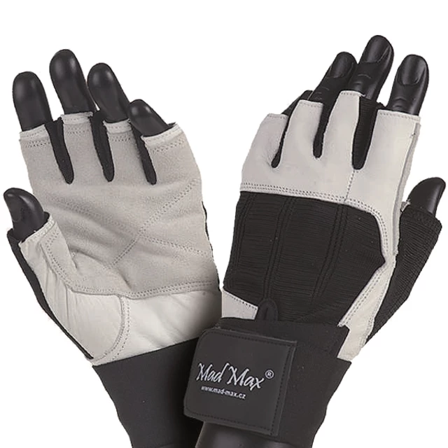 Fitness Gloves Mad Max Professional - White-Black - White-Black