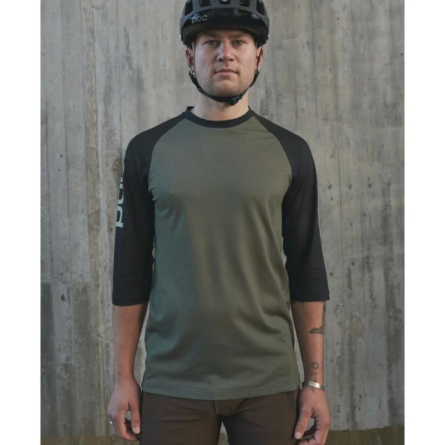 Pánský cyklistický dres POC MTB Pure 3/4 Jersey - Epidote Green/Uranium Black