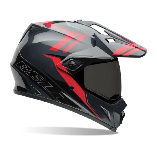 Motocross Helmet BELL MX-9 Adventure - Blockade Black - Red-Black