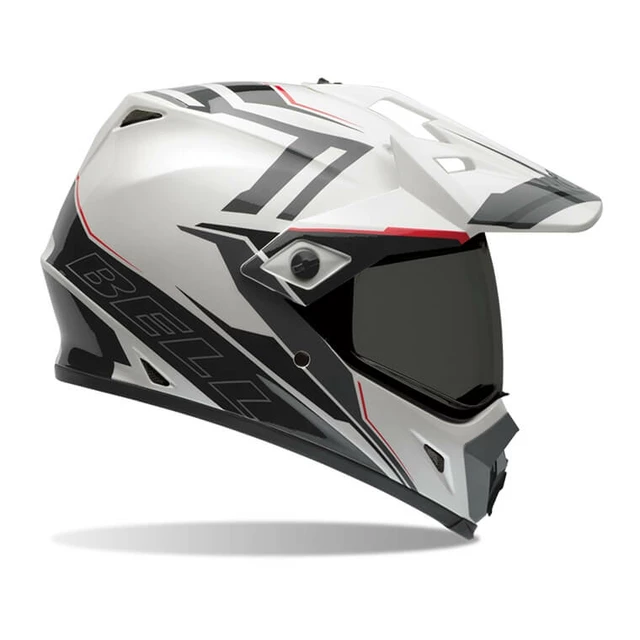 Motocross Helmet BELL MX-9 Adventure - Red-Black - Barricade White