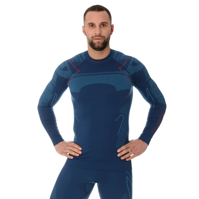 Men’s Long-Sleeved T-Shirt Brubeck Thermo - Black/Blue - Jeans