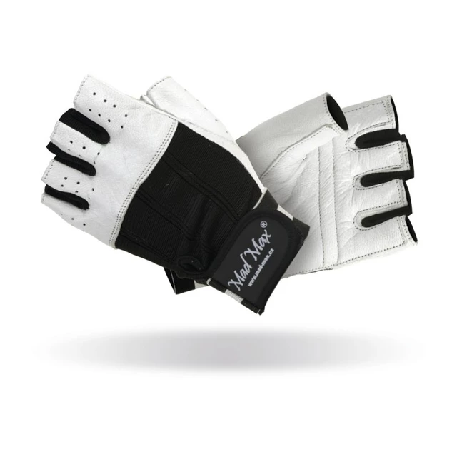 Fitness rukavice Mad Max Clasic - bielo-čierna