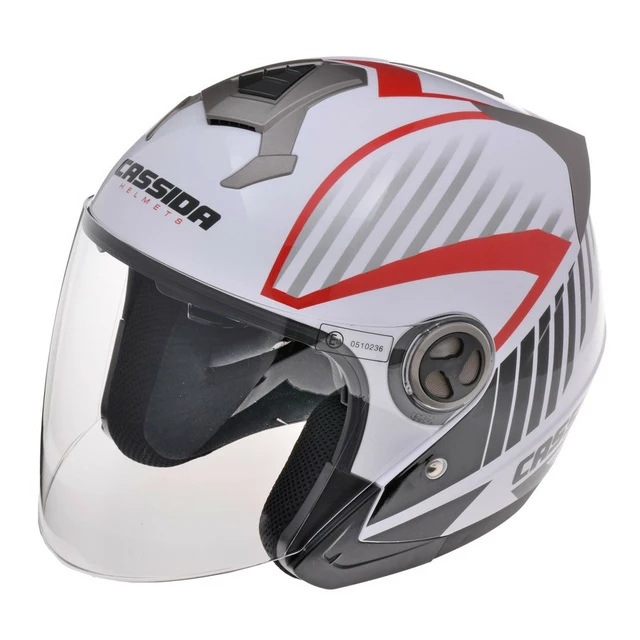 Motorcycle Helmet Cassida Magnum Black/White/Red