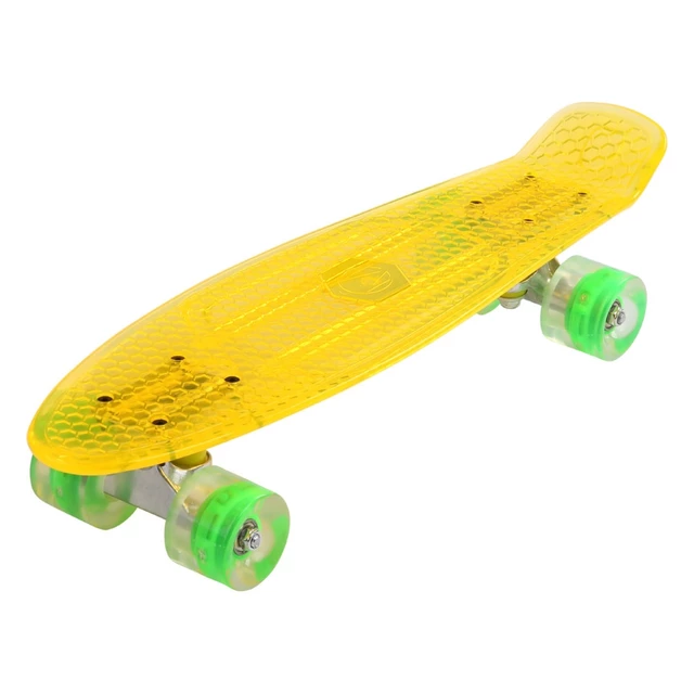 Pennyboard Maronad Retro Transparent W/ Light Up Wheels - White