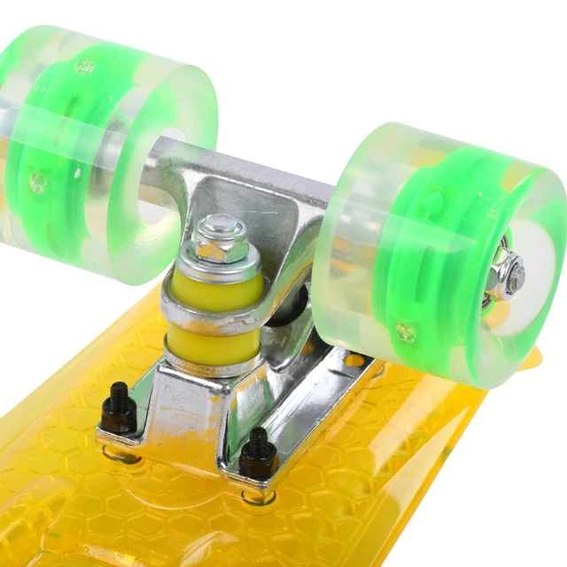 Pennyboard Maronad Retro Transparent W/ Light Up Wheels - Red