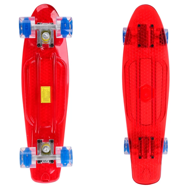 Pennyboard Maronad Retro Transparent W/ Light Up Wheels - Red