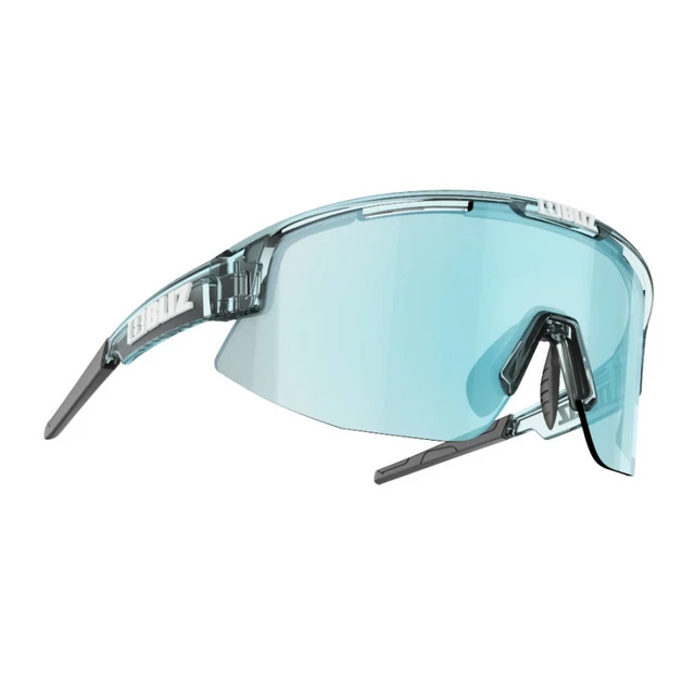 Sportowe okulary przeciwsłoneczne Bliz Matrix - Metallic Silver Smoke - Przezroczysty lodowy błękit