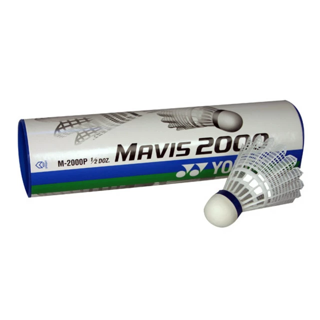 Yonex Mavis 2000 Plastikbälle - weißer Federball - blauer Streifen