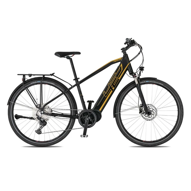 Trekingový elektrobicykel 4EVER Mercury Elite Trek - čierna/zlatá - čierna/zlatá