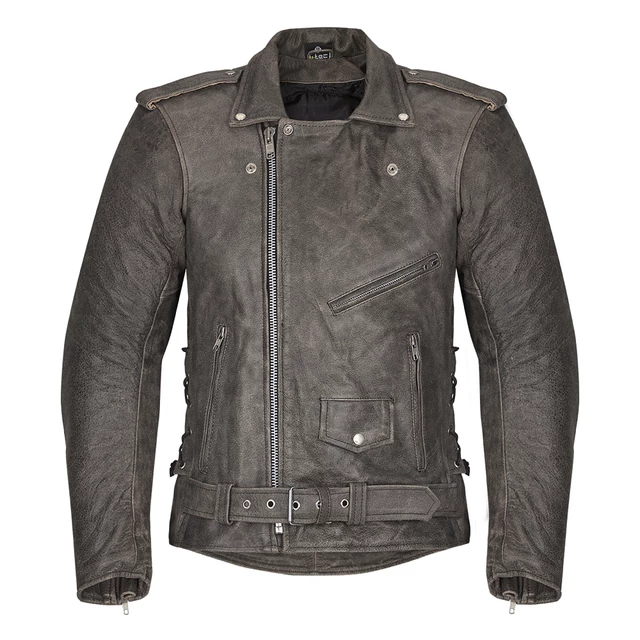 Men’s Leather Moto Jacket W-TEC NF-1127 - Black - Brown