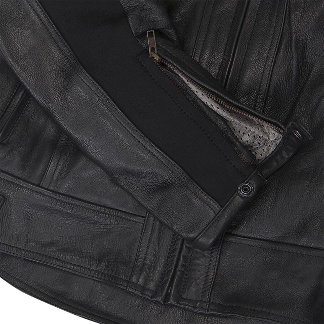 Men’s Leather Moto Jacket W-TEC Mardok - Black