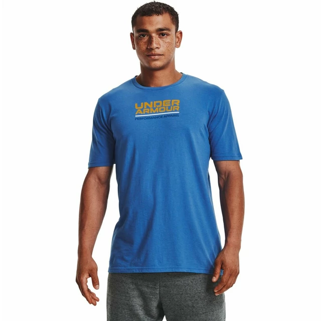 Men’s T-Shirt Under Armour Multicolor Box Logo SS - Blue - Blue
