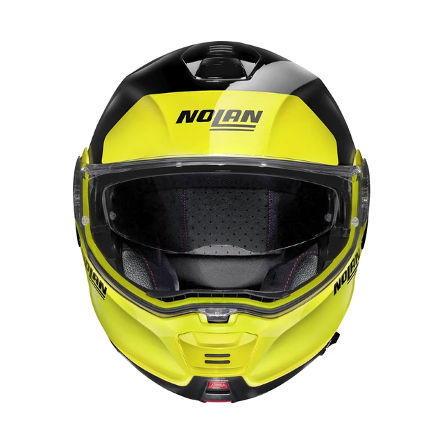 Moto prilba Nolan N100-5 Plus Distinctive N-Com P/J - Glossy Black-Fluo