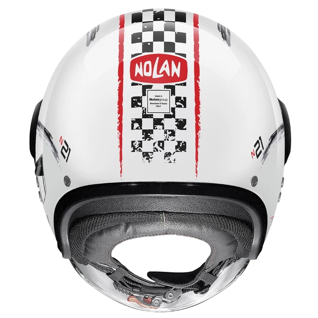 Nolan N21 Visor Getaway Motorradhelm - Metal White-Red, M (57-58)