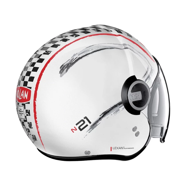 Nolan N21 Visor Getaway Motorradhelm - Metal White-Red