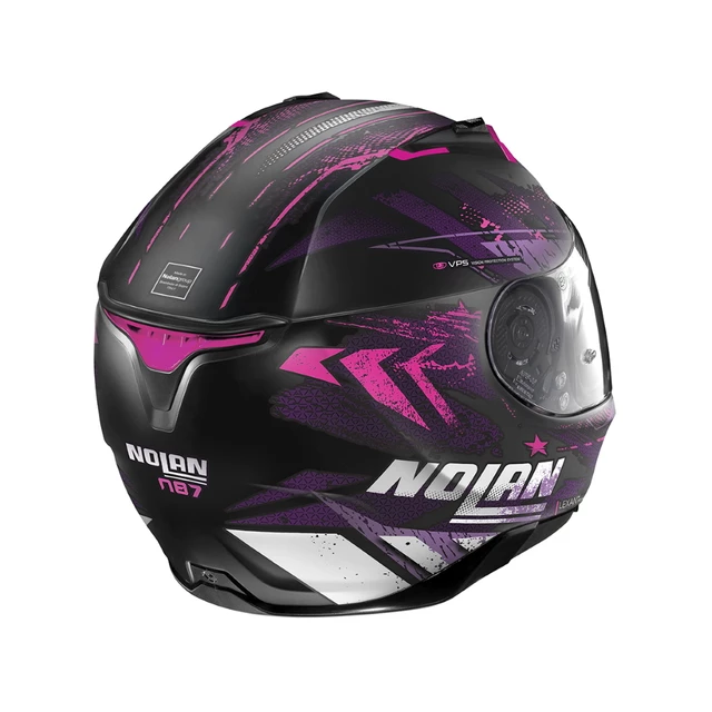 Moto helma Nolan N87 Carnival N-Com - rozbaleno - Flat Black-Purple