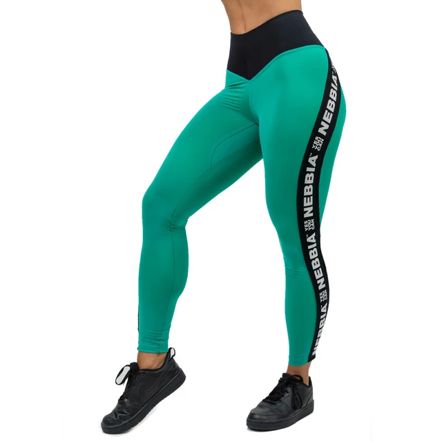 Legginsy z wysokim stanem Nebbia ICONIC 209 - Zielony