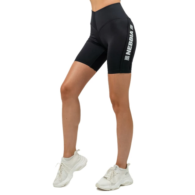 High-Waisted Workout Shorts Nebbia ICONIC 238 - Blue - Black