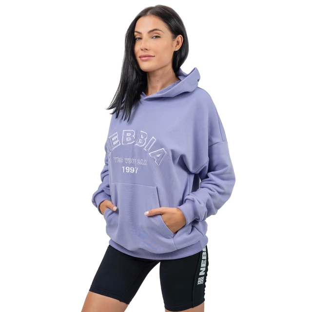 Oversize'owa bluza z kapturem Nebbia GYM RAT 256 - Jasny fiolet