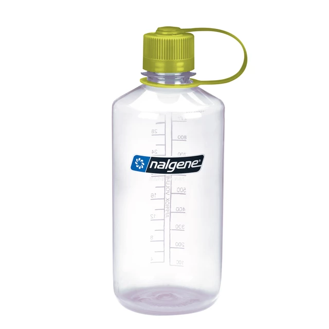 Outdoor Water Bottle NALGENE Narrow Mouth Sustain 1 L - Aubergine - Clear w/Green Cap