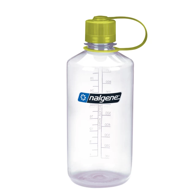 Outdoor Water Bottle NALGENE Narrow Mouth Sustain 1 L - Parrot Green - Clear w/Green Cap