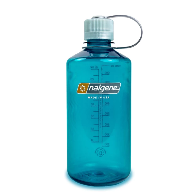 Outdoorová láhev NALGENE Narrow Mouth Sustain 1l - Clear w/Green Cap - Trout Green