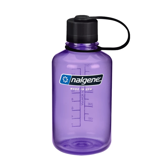 Outdoor Water Bottle NALGENE Narrow Mouth Sustain 500 ml - Gray - Purple w/Black Cap