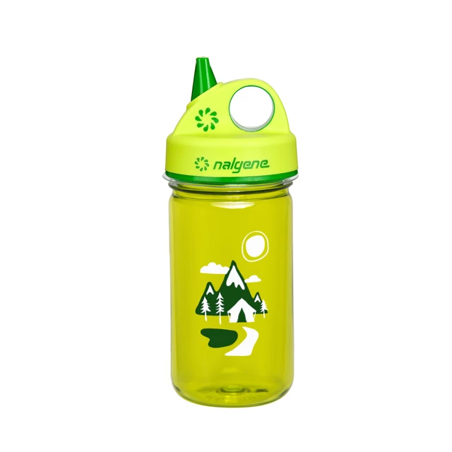 Children’s Water Bottle NALGENE Grip-N-Gulp 350 ml 2023 - Blue Biplane - Green Trail