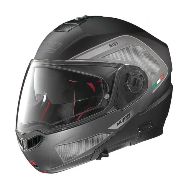 Motorcycle Helmet Nolan N104 Absolute Tech N-Com - Metal White - Flat Black