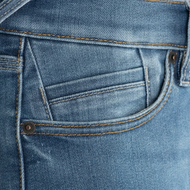 Pánské moto kalhoty Oxford Original Approved Jeans CE volný střih sepraná světle modrá