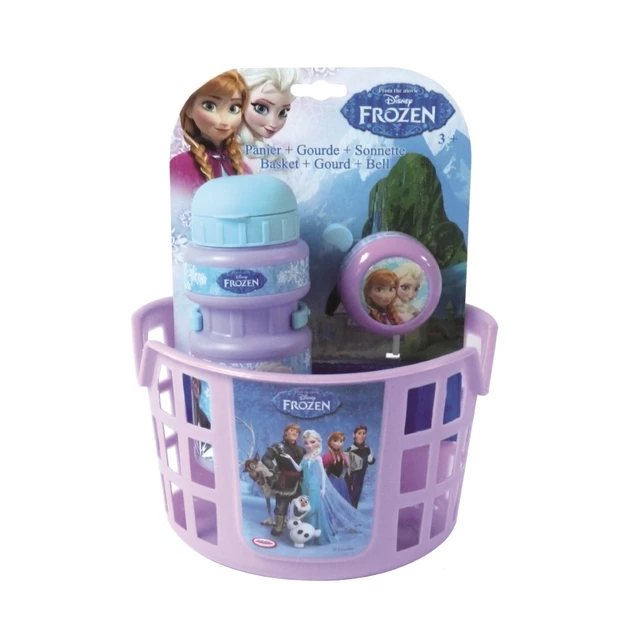 Cyklistická sada Frozen (košík, zvonek, láhev)