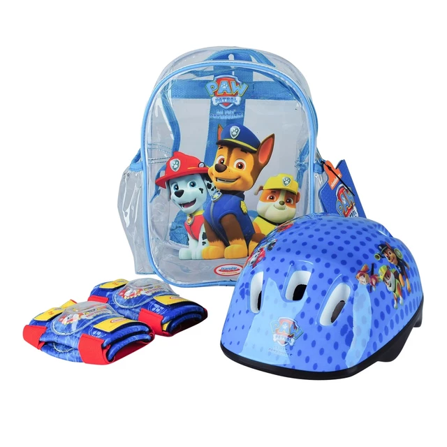 Paw Patrol Set mit Helm, Ellbogen - und Knieschützer + Tasche