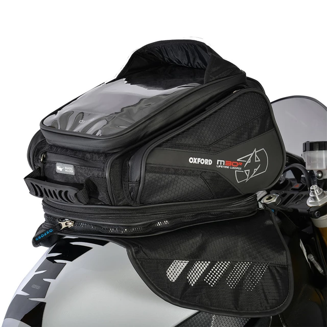 Motorcycle Tank Bag Oxford M30R 30 L Black w/ Magnetic Base