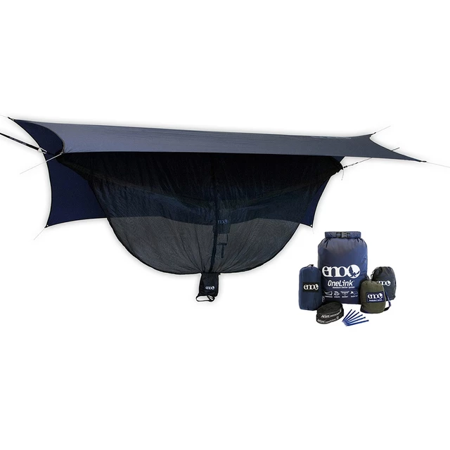 ENO OneLink SingleNest Pre-Built Hängematte mit Zubehör - Navy/Olive