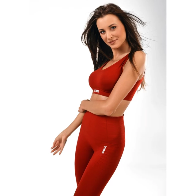 Boco Wear Red Plain Push Up Damen Leggings