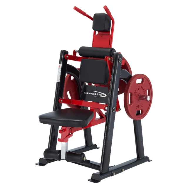 Abdominal Crunch Machine Steelflex Plateload Line PLAC - Black-Red - Black-Red