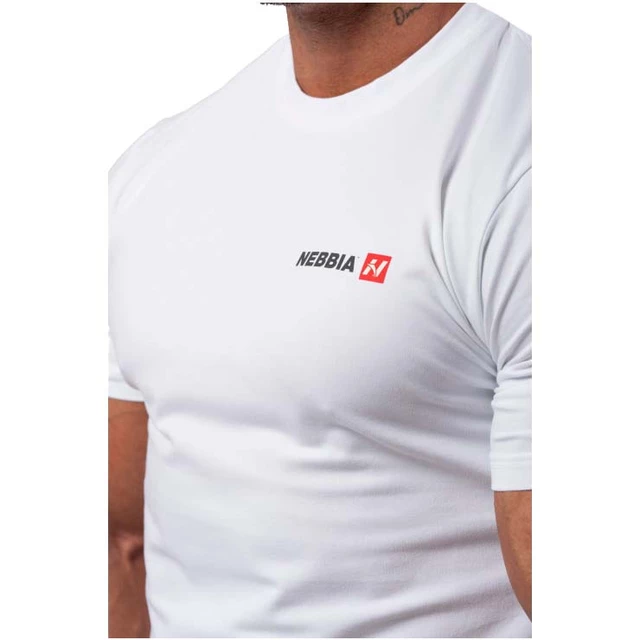 Pánske tričko Nebbia Minimalist Logo 291 - White