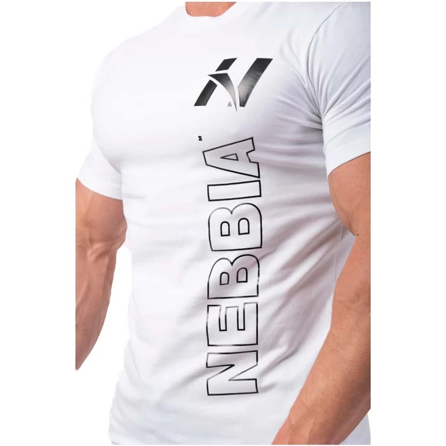 Pánské tričko Nebbia Vertical Logo 293 - White
