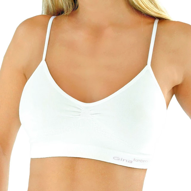 Women’s Bra Top with Narrow Shoulder Straps Bamboo PureLine - White - White