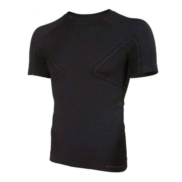 Pánske tričko Brubeck Active Wool s krátkym rukávom - Black