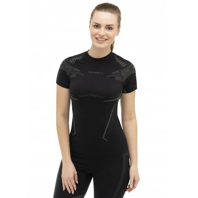 Women’s Short-Sleeved Activewear T-Shirt Bruback Dry - Black/Graphite