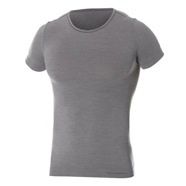 Pánské tričko Brubeck Wool Comfort s krátkým rukávem - krémově bílá