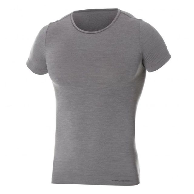 Men’s Short-Sleeved T-Shirt Brubeck Wool Comfort - Dark Grey