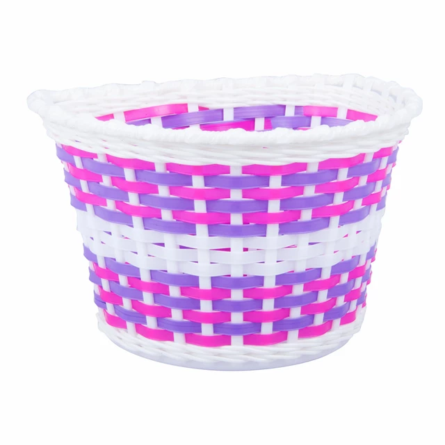 Dětský plastový košík růžový - růžovo-bílá - růžovo-bílá