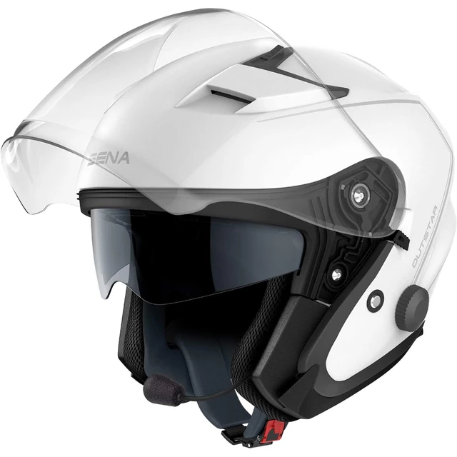 Motorcycle Helmet SENA Outstar w/ Integrated Headset - White Glossy