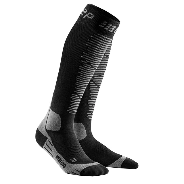 Men’s Compression Ski Socks CEP Merino - Black/Anthracitic