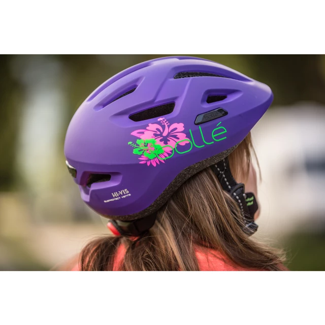 Detská cyklo prilba Bollé Stance Junior - Matte Purple Flower