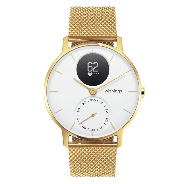 Chytré hodinky Withings Steel HR (36 mm) Champagne Gold/White